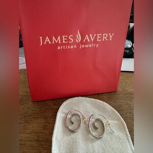 **RETIRED** James Avery Hammered Floating Spiral Earrings, Sterling Silver